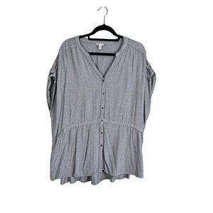 Cato Striped Top 26 Black Neutral Coastal Peplum Minimalist Retro Summer Classic